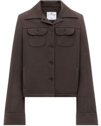 Courreges - Single-breasted Twill Jacket - Lyst