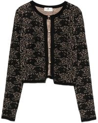 Elisabetta Franchi - Nero Pelle Knit Lace Cardigan - Lyst