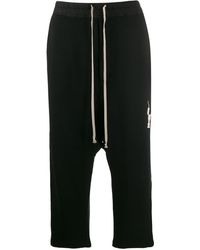 Rick Owens Drkshdw Drawstring Cropped Trousers - Black
