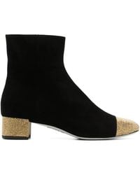 Rene Caovilla - 40Mm Rhinestone-Embellished Suede Boots - Lyst