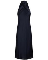 Ralph Lauren - Halterneck Tie-Back Midi Dress - Lyst