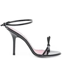 DSquared² - Patent Leather Ankle-Strap Sandals With Bow And Heel - Lyst