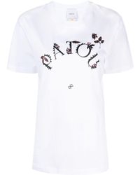 Patou - Floral Logo-print T-shirt - Lyst