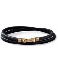 David Yurman - 18kt Yellow Gold Streamline Double Wrap Leather Bracelet - Lyst