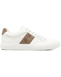 Guess - Cribe Logo-Print Leather Sneakers - Lyst