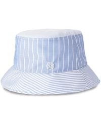 Maison Michel - Jason Striped Cotton Bucket Hat - Lyst