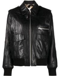 Zadig & Voltaire Volta Crinkled Leather Blazer in Black Womens Clothing Jackets Leather jackets 