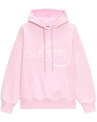 MSGM - Logo-Embroidered Hoodie - Lyst