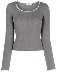 B+ AB - Gerippter Pullover Mit Muschelborte - Lyst