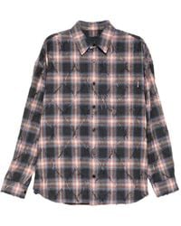 Juun.J - Argyle Check Distressed Shirt - Lyst