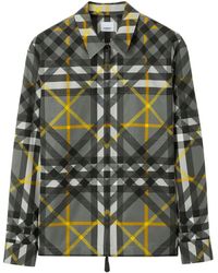 Burberry - Harrington Layered Check-print Cotton Jacket - Lyst