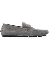Versace - Medusa Head Suede Loafers - Lyst