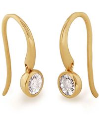 Monica Vinader - 18kt vergoldete Wire Ohrringe mit Diamanten - Lyst