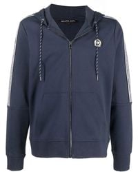 Michael Kors - Pull à capuche en mélange de coton avec bande à logos et fermeture zippée - Lyst