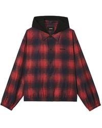 we11done - Check-Print Hooded Jacket - Lyst