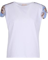 Liu Jo - Floral-Sleeve T-Shirt - Lyst