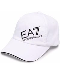 EA7 Diagonal Logo-print Baseball Cap - White
