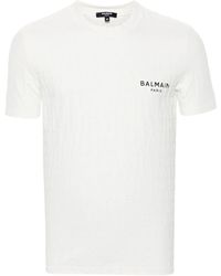 Balmain - Logo-jacquard T-shirt - Lyst