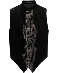 Camiseta de tirantes con estampado abstracto Yohji Yamamoto de hombre de color Negro Hombre Ropa de Chaquetas de Chalecos 