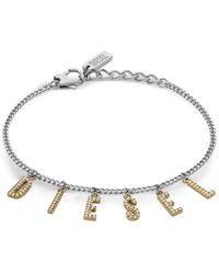 DIESEL - Logo-Charm Bracelet - Lyst