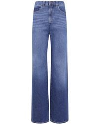 Emporio Armani - 5-Pocket Pants High-Waisted Wide-Leg Denim With A Used Look - Lyst