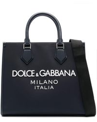Dolce & Gabbana - Canvas Shopper Met Logo-reliëf - Lyst