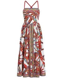 Dolce & Gabbana - Carretto-Print Poplin Short Dress - Lyst