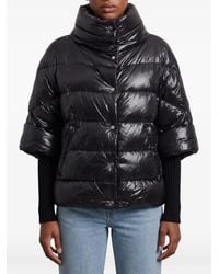 Herno - Padded Jacket With High Collar And Knitted Cuffs - Lyst