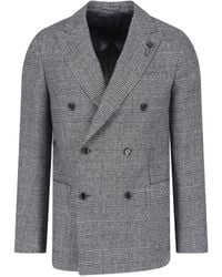 Lardini - X Sugar Double-Breasted Prince Of Wales Check Jacket - Lyst