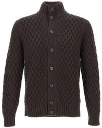 FILIPPO DE LAURENTIIS - Cable-Knit Merino-Wool Cardigan - Lyst