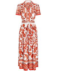 Dolce & Gabbana - Majolica-Print Twill Dress - Lyst