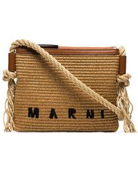 Marni Schultertasche mit Logo - Braun