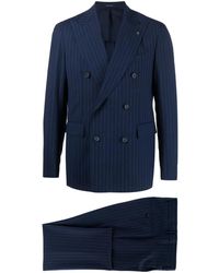 Tagliatore - Pinstripe Double-Breasted Two-Piece Suit - Lyst