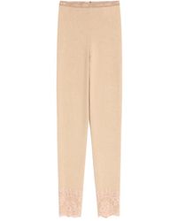 Valentino Garavani - Lace-Detail Cashmere Leggings - Lyst