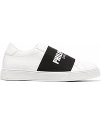 Philipp Plein - Logo-Print Slip-On Sneakers - Lyst