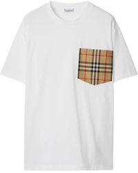Burberry - Weißer Leichter Baumwolljersey-Pullover - Lyst