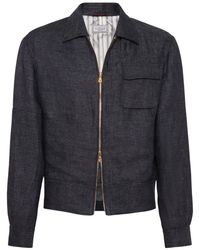 Brunello Cucinelli - Slub-Texture Linen Shirt Jacket - Lyst
