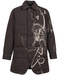 Yohji Yamamoto - Graphic-print padded coat - Lyst