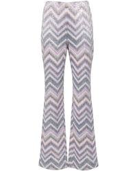 Missoni - Sequinned Zigzag-Woven Flared Trousers - Lyst