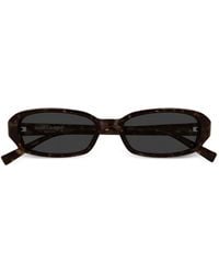 Saint Laurent - Tortoiseshell-Effect Rectangle-Frame Sunglasses - Lyst