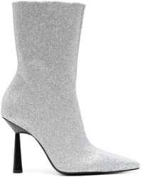 Gia Borghini - Rosie 100Mm Glittered Ankle Boots - Lyst