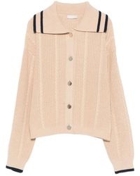 Liu Jo - Cream Cable Knit Sweater - Lyst