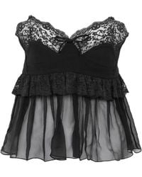Chloé - Haut En Crêpe De Chine Soie Noir Top - Lyst