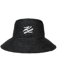 KARL LAGERFELD - K/Autograph Raffia Bucket Hat - Lyst