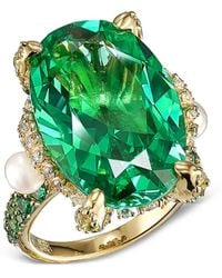 Anabela Chan - 18Kt Geelgouden Vermeil Tourmaline Mermaid Ring Met Edelsteen En Parel - Lyst