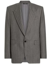 Dolce & Gabbana - Veste En Laine Palermo À Simple Boutonnage Et Fines Rayures - Lyst