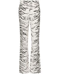 Elisabetta Franchi - Zebra-print Flared Trousers - Lyst