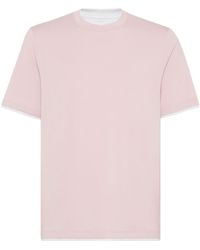 Brunello Cucinelli - Double-layer Cotton T-shirt - Lyst