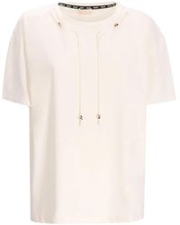 Liu Jo - Drawstring-detail Cotton T-shirt - Lyst