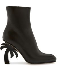 Palm Angels - Black Leather Ankle Boots - Lyst